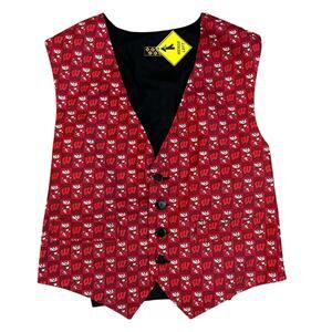 Vintage Wisconsin Badgers Silk Blend Tuxedo Vest Mens Small Button Front Bucky
